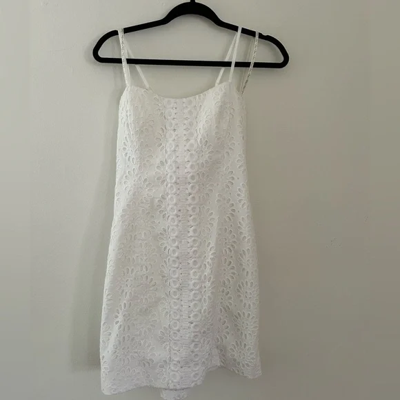 Lilly Pulitzer White Pinwheel Eyelet Shelli Cotton Dress Size 8 - Picture 4 of 10